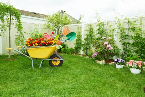 Designer planning a landscape garden in Addiscombe with plant selections and layouts